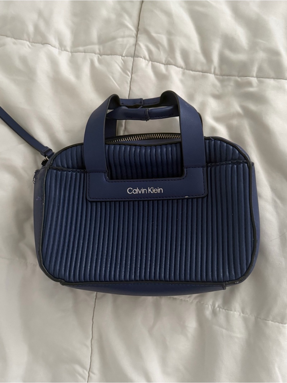 Calvin Klein Navy Quilted Mini Bag